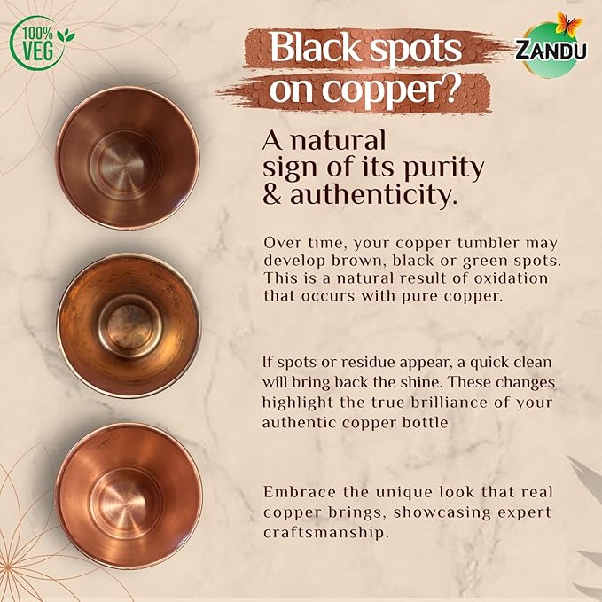 Zandu Copper Bottle (Green): Prepared with 100% Pure Copper | Useful in Promoting Overall Health (Pack of 950 ml)
