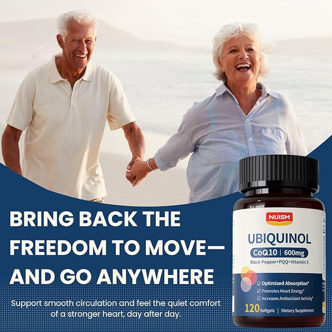 CoQ10 600mg Softgels,Ubiquinol Q10 Coenzyme Supplement,Coq 10 600mg Vitamins Maximum Absorption,Antioxidant Support for Heart Health & Energy