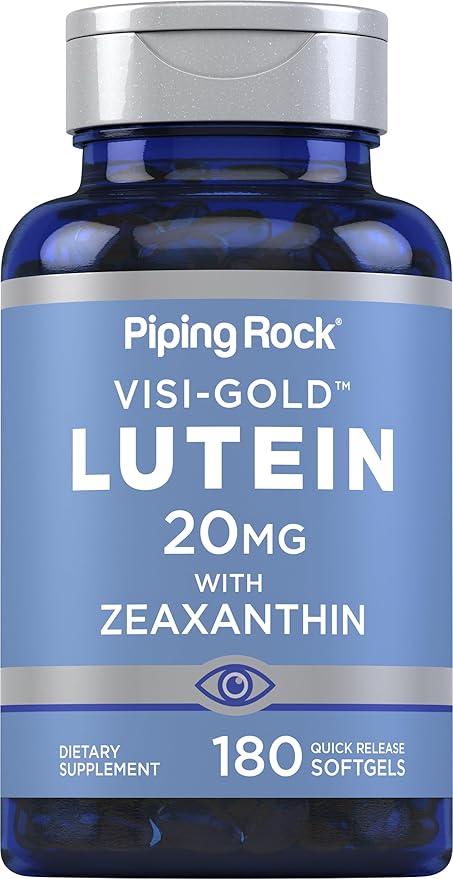 Piping Rock Lutein and Zeaxanthin Supplement | 20mg | 180 Softgels | from Marigold Extract | Non-GMO, Gluten Free