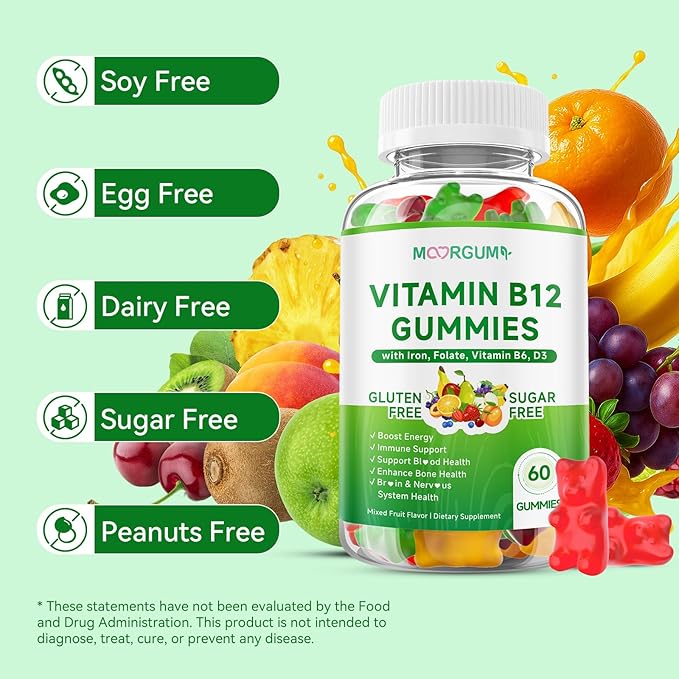 2 Pack Methyl B-12 3000mcg Gummies for Kids & Adults, Vitamin B12 (Methylcobalamin) with Vitamin B6, Folate & D3, Supports Energy, Metabolism & Immune Wellness, 120 Count