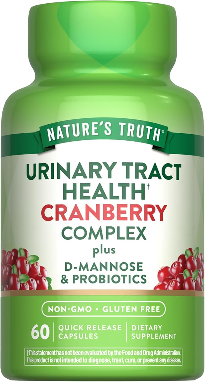 Nature's Truth Cranberry Pills | 60 Capsules | Plus D-Mannose & Probiotics | Supports Urinary Tract Health | Non-GMO & Gluten Free Supplement