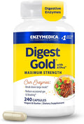 Enzymedica Digest Gold - Digestive Enzyme Supplement for Women & Men, Enzyme Capsules for Digestion, Gut Health Support, Helps Gas & Bloating, ATPro Energy Support, Maximum Strength, Vegan - 240 Caps