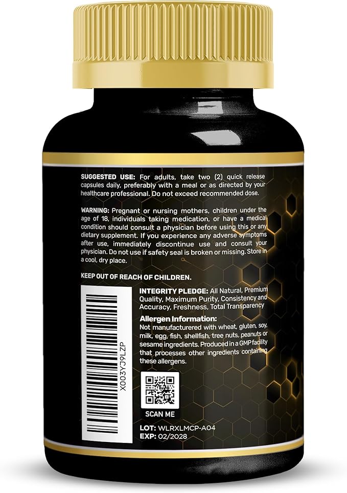 Lions Mane Supplement Capsules - 120 Count - Mushroom Supplement, Brain Supplements for Memory and Focus, Lion's Mane Mushroom Capsules Organic - Cognitive and Immune Support, Focus Supplement