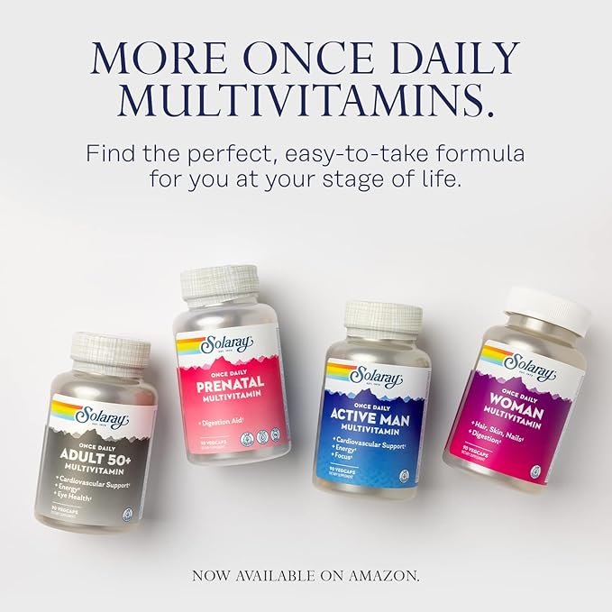 SOLARAY Once Daily Active Man Multivitamin - Cellular Energy and Immune Support Supplement w/Vitamin D, Vitamin C, B12, B6, Zinc, Lutein, Digestive Enzymes, Whole Foods, 60-Day Guarantee, 90 Servings