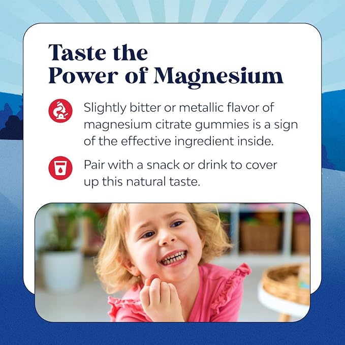 Kids Magnesium Gummies - Calm Relaxing Mg Citrate Supplement with Raspberry Flavor - Calm Magnesium Supplement for Nerve Health Muscles & Heart Support - Mag Citrate Gummies - 45 Count