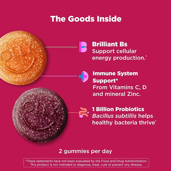 OLLY Multi + Probiotic Adult Multivitamin Gummy, Digestive and Immune System Support,* Chewable Supplement, Tropical Flavored, 35 Day Supply - 70 Count