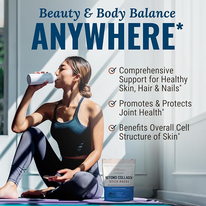 Live Conscious Beyond Collagen Peptides Powder Unflavored Packets-Hydrolyzed Collagen Powder-Hair Skin Nail & Joint Support- I II III V & X Grass-Fed Collagen Supplements for Women & Men 30 Pack (2pk)