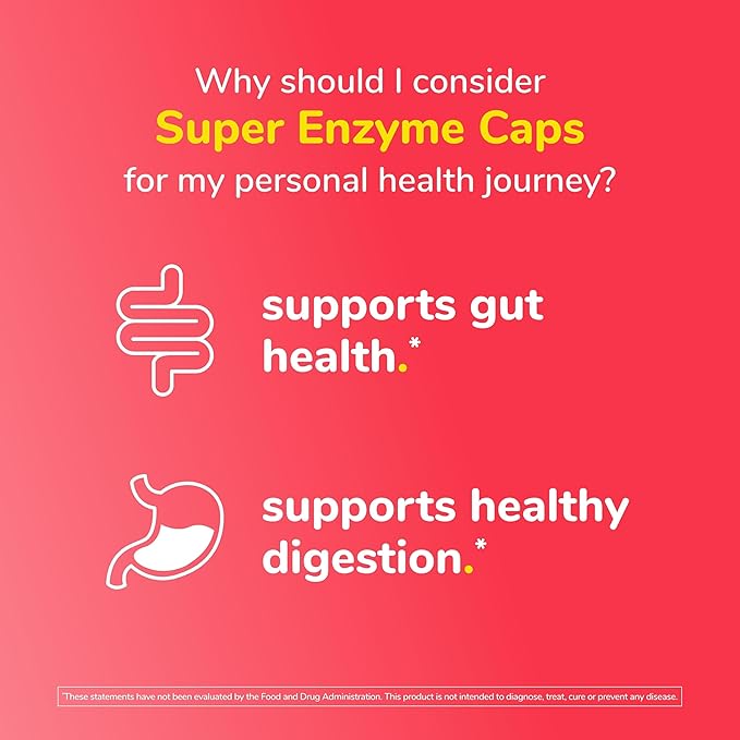 Twinlab Super Enzyme Caps - Constipation Supplement with Digestive Enzymes - 50 Capsules