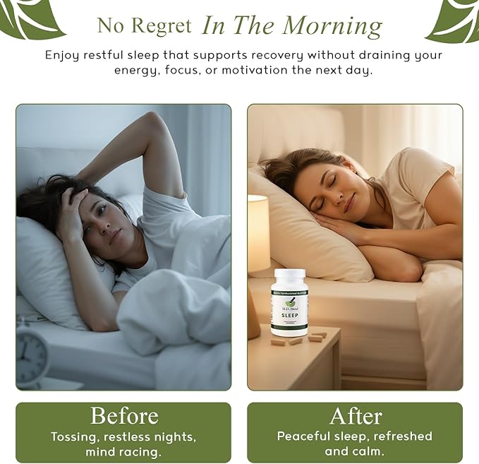 Sleep - Natural Sleep Aids for Adults with l theanine Supplement, Ashwagandha, Magnesium, Valerian Root, Melatonin - Non-Habit Forming Formula for Rejuvenating - 30 Capsules (Pack of 1)