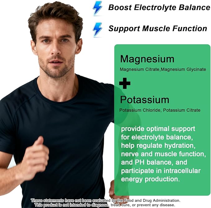 Potassium Magnesium Supplement Liquid, Electrolyte Potassium & Calm Magnesium Complex Drops Plus Zinc, Vitamin D3 & B6 for Cramp Relief, Bone, Energy & Immune Health, Faster Absorption Than Gummies