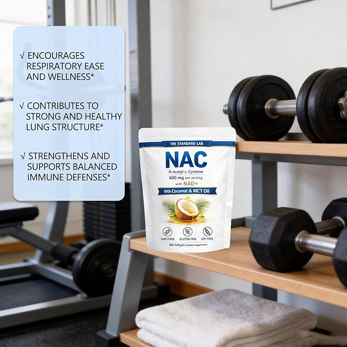 NAC Supplement 600mg | N-Acetyl Cysteine with NAD+ & Coconut Oil | Nicotinamide Complex | Non-GMO | 300 Count