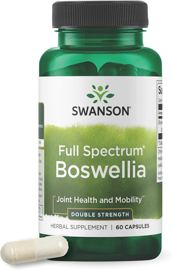 Swanson Double Strength Boswellia Serrata Ayurvedic Joint Supplement for Active Adults Seeking Flexibility and Mobility Support - 800 mg (60 Capsules)
