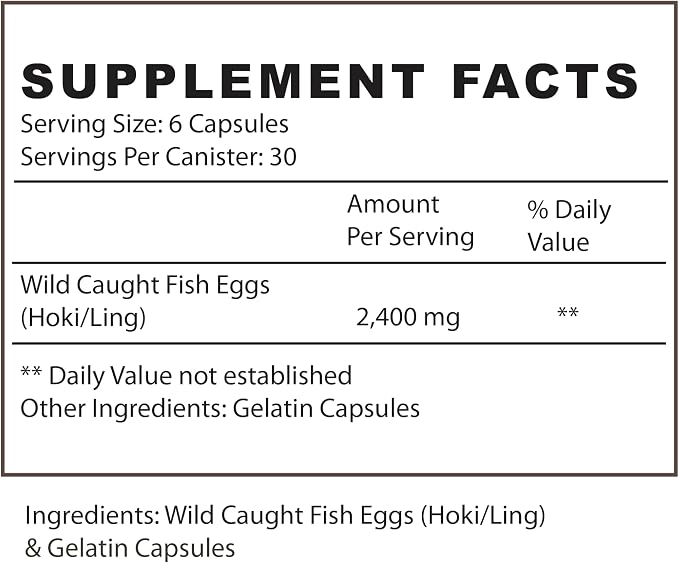 Fish Eggs Capsules – 3000mg Per Serving | Omega-3, DHA & EPA Rich Fish Roe Supplement with Essential Fatty Acids for Heart, Brain, Immune & Daily Nutrition Support – 30 Servings