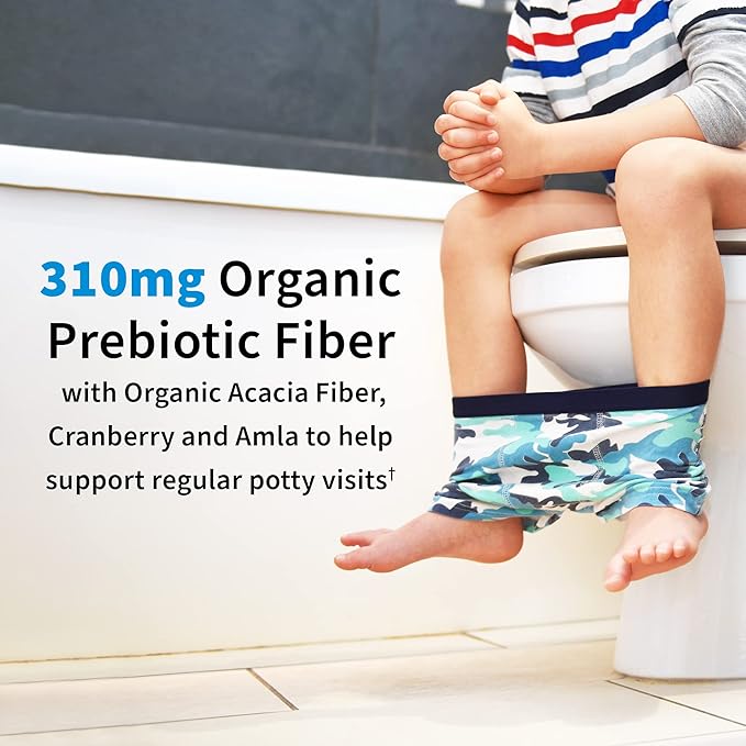 Garden of Life Dr. Formulated Probiotics Organic Kids+ - Digestive Health Support - Prebiotic Fiber & Vitamins C & D - Supports Immune Function - Shelf Stable - Strawberry Banana, 30 Yummy Chewables