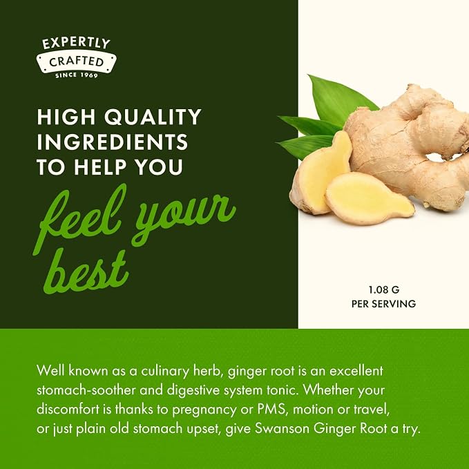 Swanson Full Spectrum Ginger Root 540 mg 100 Caps (4 Pack)