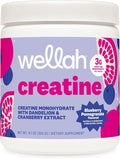 Wellah Creatine for Women - Creatine Monohydrate with Dandelion & Cranberry Extract (50 Servings, Blueberry Pomegranate)
