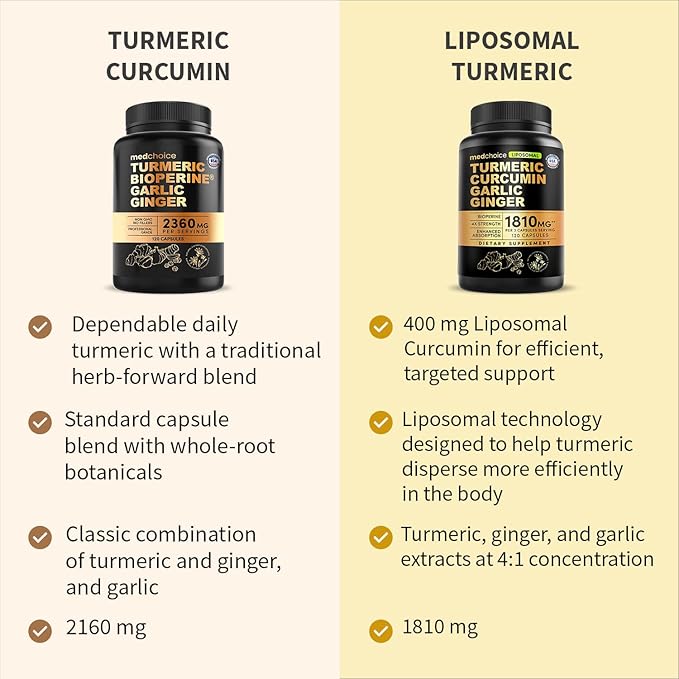 4-in-1 Turmeric Joint Support Supplements with Garlic and BioPerine - 2360 mg High Potency Herbal Blend for Mobility, Everyday Flexibility, Digestive Comfort, and Active Aging Support (120ct)