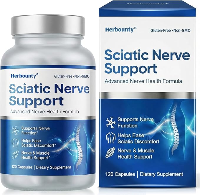 Sciatic Nerve Support Supplement, 120 Capsules Sciatic, Advanced Natural Formula with Alpha Lipoic Acid & B-Complex Vitamins for Lower Body Comfort