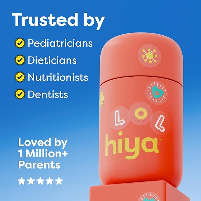 Hiya Iron+ Supplements for Kids - High Absorption Iron Supplement - Delicious Strawberry Flavor & Easy on Children's Stomach - No Added Sugar & Third Party Tested - 30 Day Refill Supply for Toddlers