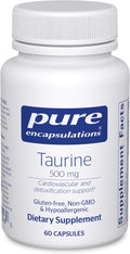 Pure Encapsulations Taurine 500 mg | Amino Acid Supplement for Liver, Eye Health, Antioxidants, Heart, Brain, and Muscles* | 60 Capsules