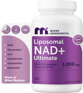 Micro Ingredients Liposomal NAD+ Ultimate Complex 1,000mg | 120 Veggie Capsules | NMN Pathway Formula | 10-in-1 with Resveratrol, Glutathione, & Astaxanthin | NAD Supplement for Women & Men