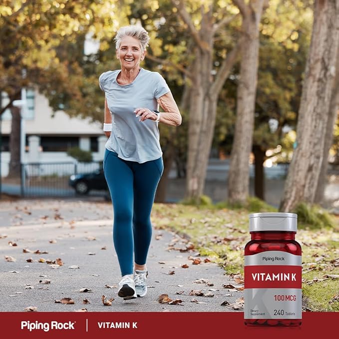 Piping Rock Vitamin K | 100 mcg | 240 Tablets | Supplement for Women and Men | as Phytonadione | Vegetarian, Non-GMO, Gluten Free