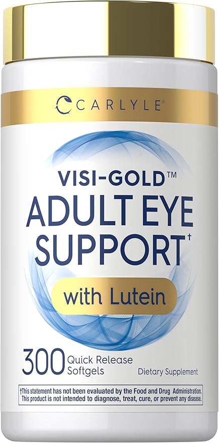 Carlyle Adult Eye Support | 300 Capsules | with Lutein and Zeaxanthin | Non-GMO and Gluten Free Supplement