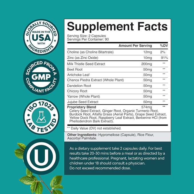 Natures Craft Liver Cleanse Detox & Repair 180 Capsules - Herbal Liver Support Milk Thistle Supplement - Silymarin Milk Thistle Supplements with Dandelion Root, Choline, Beetroot & Artichoke Extract