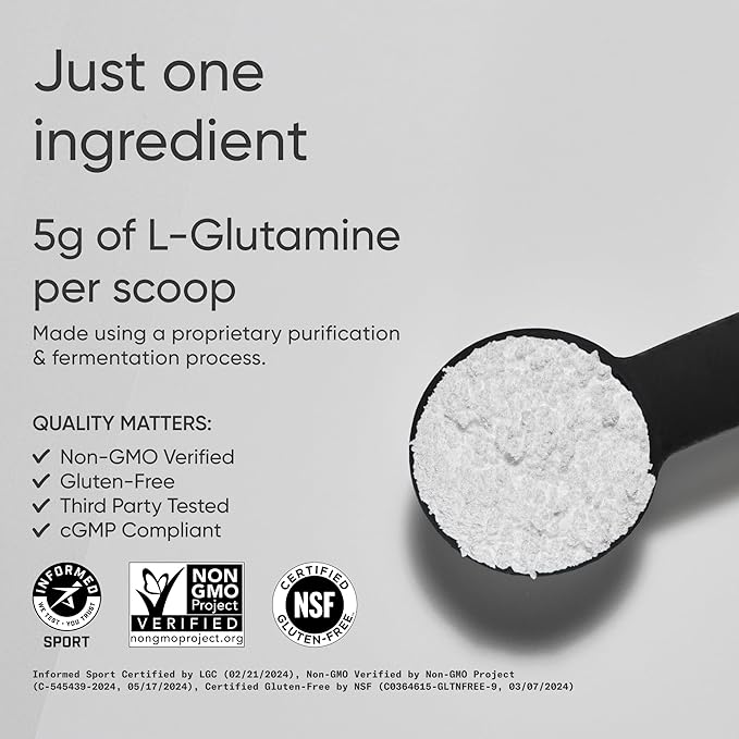 Sports Research L-Glutamine - Workout Recovery, Immune Health & Gut Health Support - 5 G Per Serving - 10.58 Oz
