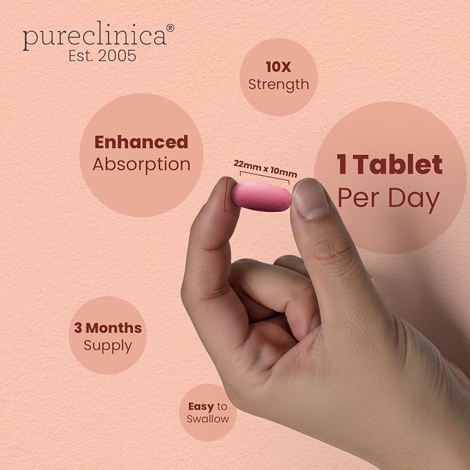 pureclinica 1000mg Resveratrol x 90 Tablets (3 Months Supply). 10 x Strength with Black Pepper Extract for Faster Absorption