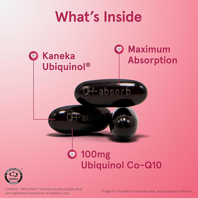 Jarrow Formulas QH-Absorb Ubiquinol 100mg - 60 Softgels - High Absorption & Active Antioxidant Form of Co-Q10 - Supports Mitochondrial Energy Production & Healthy Cardiovascular Function