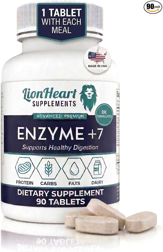 Digestive Enzymes Supplement with Ox Bile Salts 30mg - Betaine HCl 100mg - Supports Digestion, Gas & Bloating - Gallbladder Support (No Gallbladder) - Doctor Formulated - For Men & Women - 90 Tablet