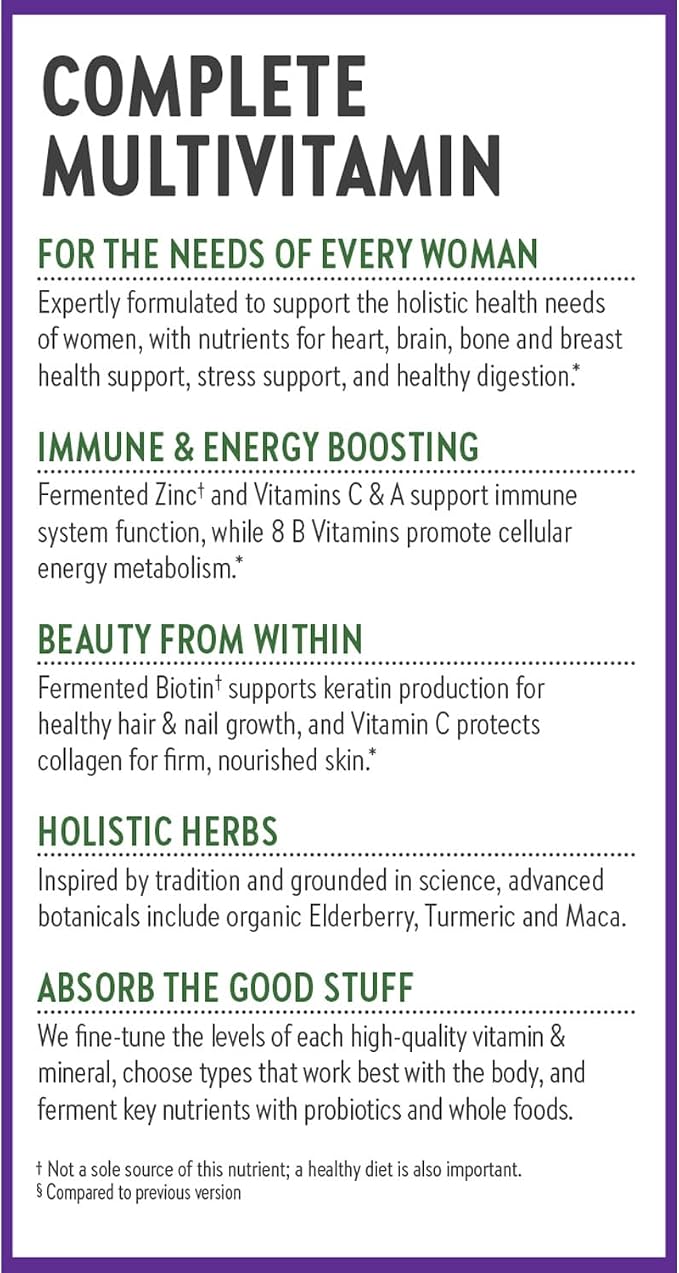 New Chapter Women’s Multivitamin, Iron, B6, B12, Biotin for Hair Growth, D3, Vit C, Zinc for Immune & Stress Support, Gentle on an Empty Stomach, One Daily, Non-GMO, Gluten-Free, 18+, 72 Tablets