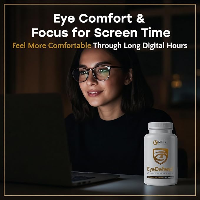 EyeDefend Vision Support Supplement – Supports Overall Vision - Lutein, Zeaxanthin, Bilberry, Vitamin A, C, E & Antioxidants – Blue Light Defense for Eye Health & Visual Function – 60 Capsules