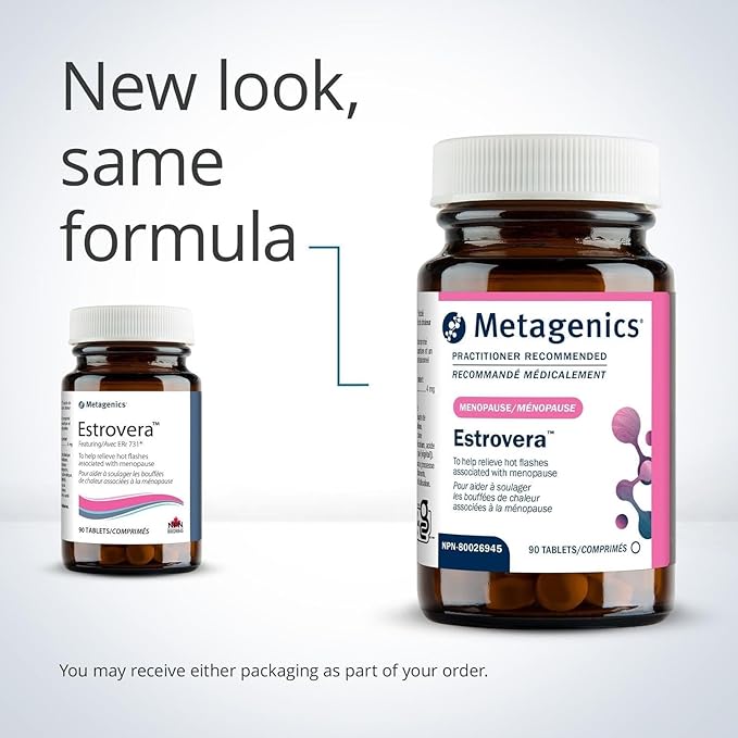 Metagenics HerWellness Estrovera - Hormone-Free Plant-Based Supplement - Supports Menopause & Perimenopause Relief - Hot Flashes, Night Sweats, Multi-Symptom Support - Vegetarian, Non-GMO - 90 Tablets