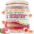 L-Methylfolate 15mg & 2,000 mcg Methyl B12 Gummies, Extra Strength Methylation Support for Women and Men, Active 5-MTHF with CoQ10, Magnesium, TMG, L-Theanine, B1 B2 B6 B9 for Cognitive, Energy,60Cts