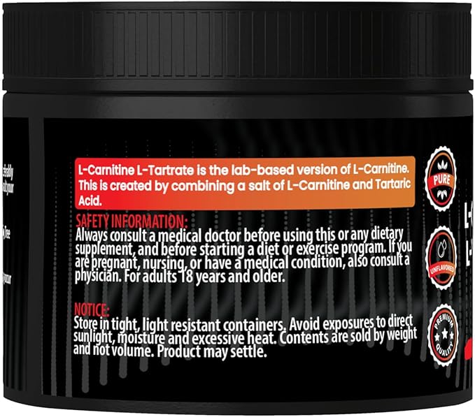 PURE ORIGINAL INGREDIENTS L-Carnitine L-Tartrate, 3 oz, Always Pure, No Fillers or Additives