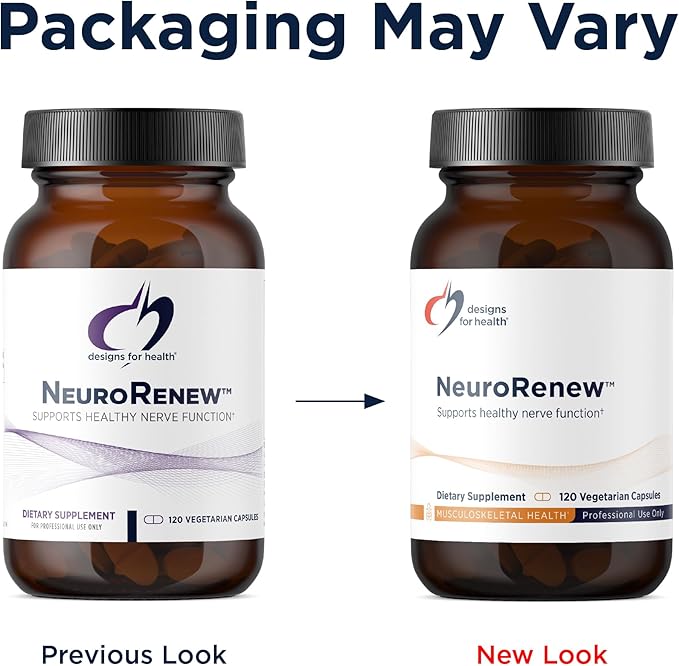 Designs for Health NeuroRenew - 5-MTHF with Vitamin B6 (p-5p), Methyl B12, Acetyl L-Carnitine, B1 (Benfotiamine) + More - Supports Healthy Nerve Function - Non-GMO Supplement (120 Capsules)