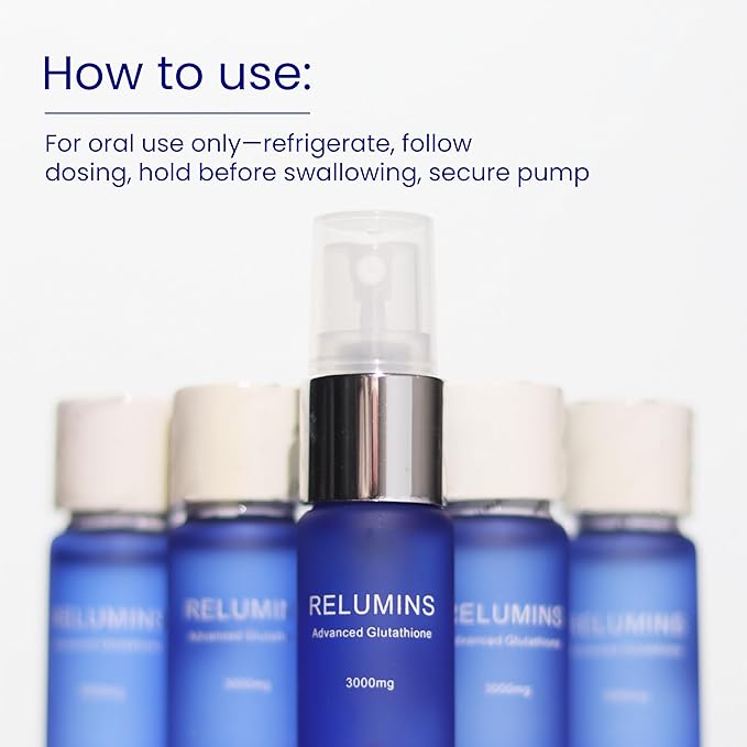 Relumins Highest Dose Sublingual Glutathione Oral Spray - New Advanced Formula 6000mg Plus Zinc - Professional Formula for Skin, Brain, and Immune Health, Made in USA (3000mg x 2 Bottles)