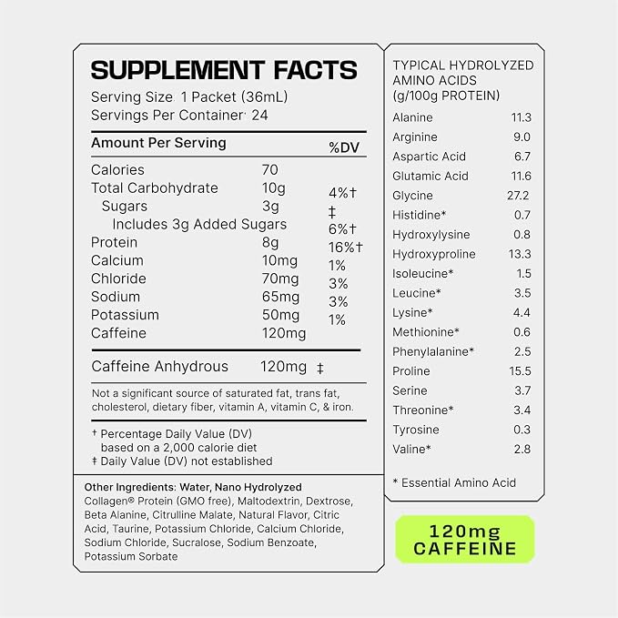 Frog Fuel Power Energized Complete Protein Shot, 15g, Nano Hydrolyzed & Grass Fed, 80mg Caffeine, Gluten Free, Fat & Sugar Free, 22 Amino Acids, 0 Carbs, Berry, 1 oz Packets, 24 Pack