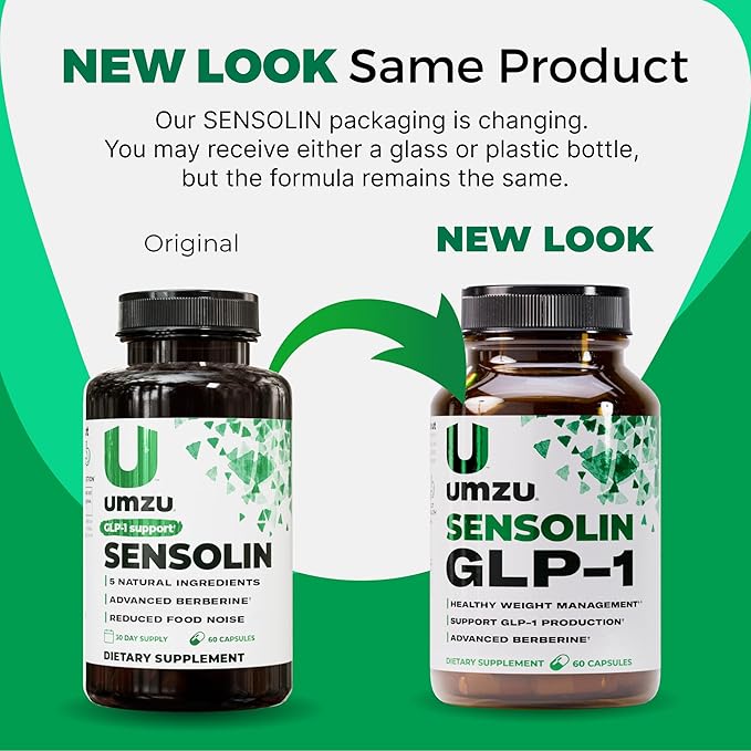 UMZU Sensolin GLP-1 Support Supplement – 30 Day Supply – with Dihydroberberine, Ceylon Cinnamon, Chromium & Biotin – Supports Metabolic Function, Focus & Energy Balance