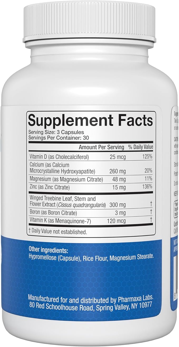 Advanced Bone Support Formula – Calcium, Magnesium, Vitamin D3 & K2 – Bone Density & Strength Supplement for Women & Men – Joint, Menopause & Osteoporosis – 90 Capsules (Pack of 2)