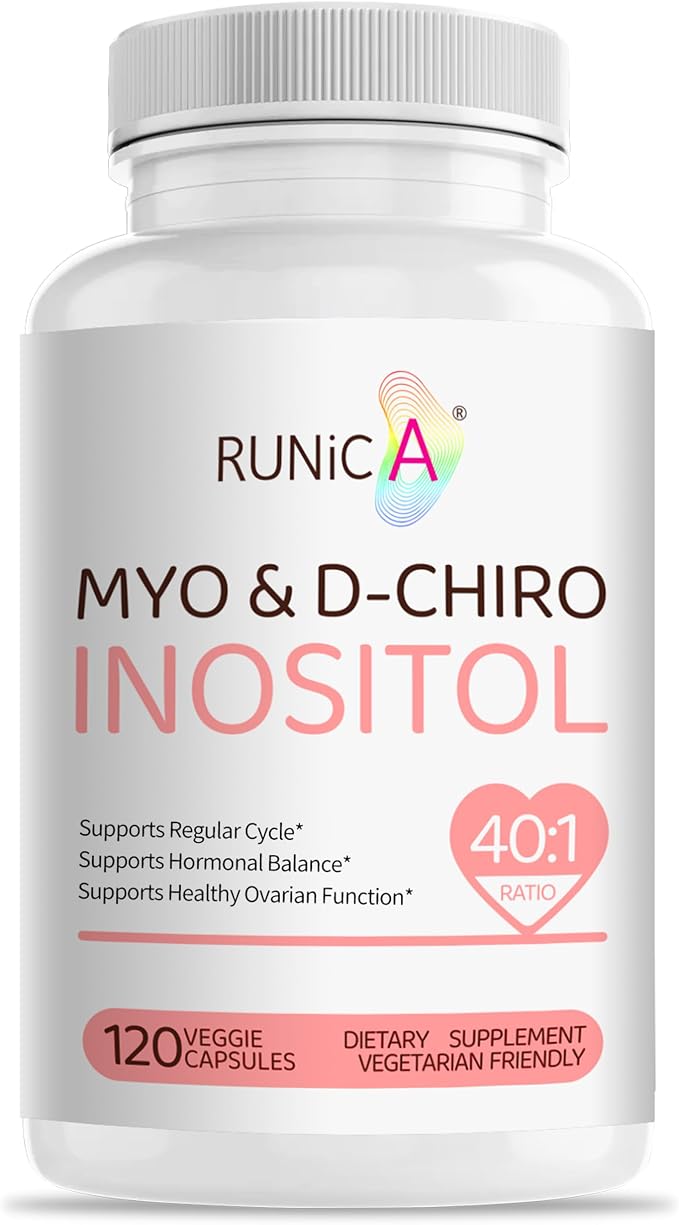 Myo-Inositol & D-Chiro Inositol (40:1 Ratio) - Support Hormone Balance, Fertility & Ovarian Health - 120 Vegan Capsules, 30-Day Starter Pack
