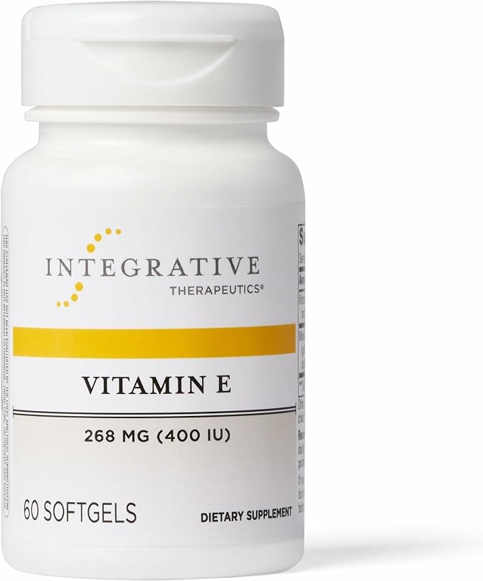 Integrative Therapeutics Vitamin E - Antioxidant Supplement for Cardiovascular Health Support* - Heart Support* - Dairy-Free & Gluten-Free - 60 Vitamin Softgels (60 Servings)