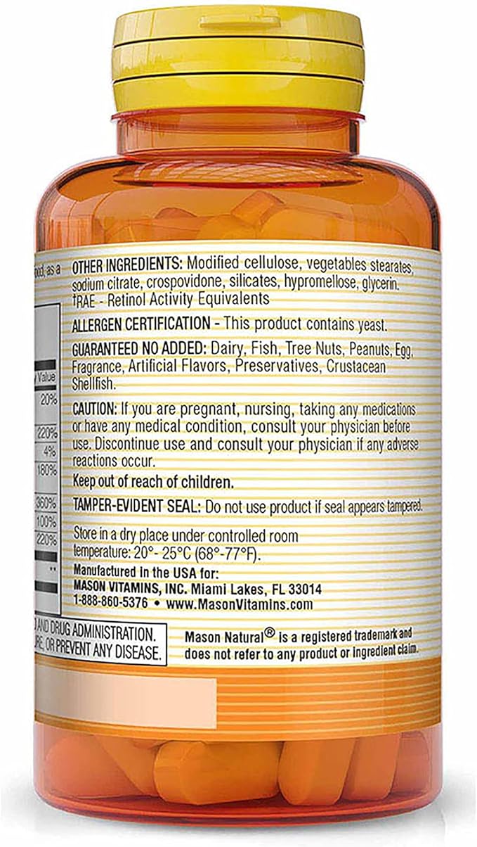 Mason Vitamins Vision Plus/Lutein Tablets, 60 Count