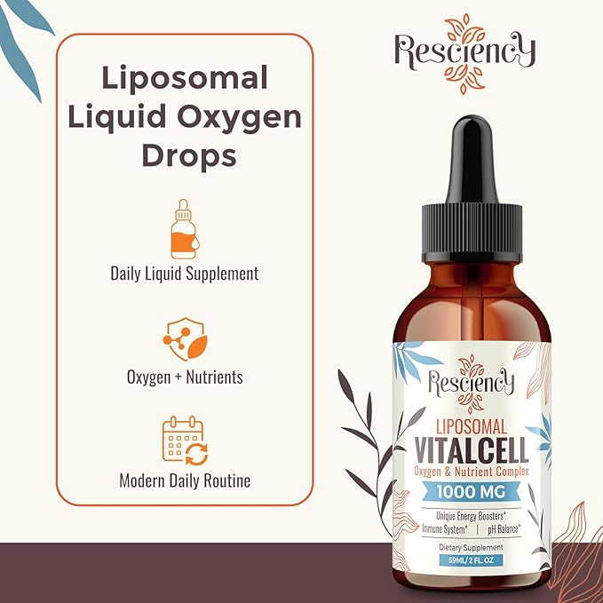13-in-1 Liquid Oxygen Boost & Nutrient Supplement, Liposomal Optimized-Delivery Blend with Trace Minerals, Amino Acids, CoQ10, B Vitamins & Fulvic Acid, Daily Wellness Liquid Oxygen Drops, 4 fl oz