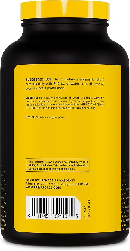 Primaforce Creatine Monohydrate Capsules - 240 Capsules, 3,000mg per Serving, Gluten Free and Non-GMO