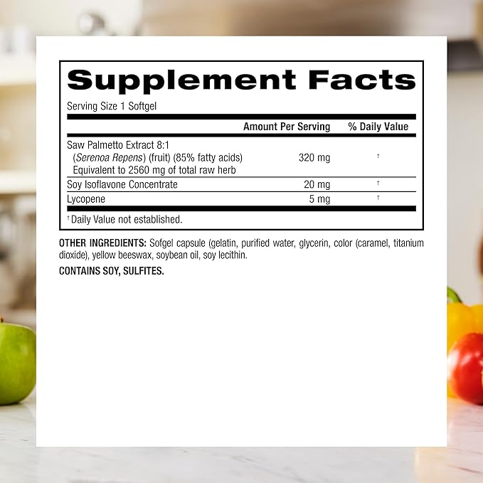 Webber Naturals Ultra Saw Palmetto Plus, 320mg per Softgel, Supports Healthy Prostate Function, Herbal Health Supplement with Lycopene, 100 Softgels, Gluten Free