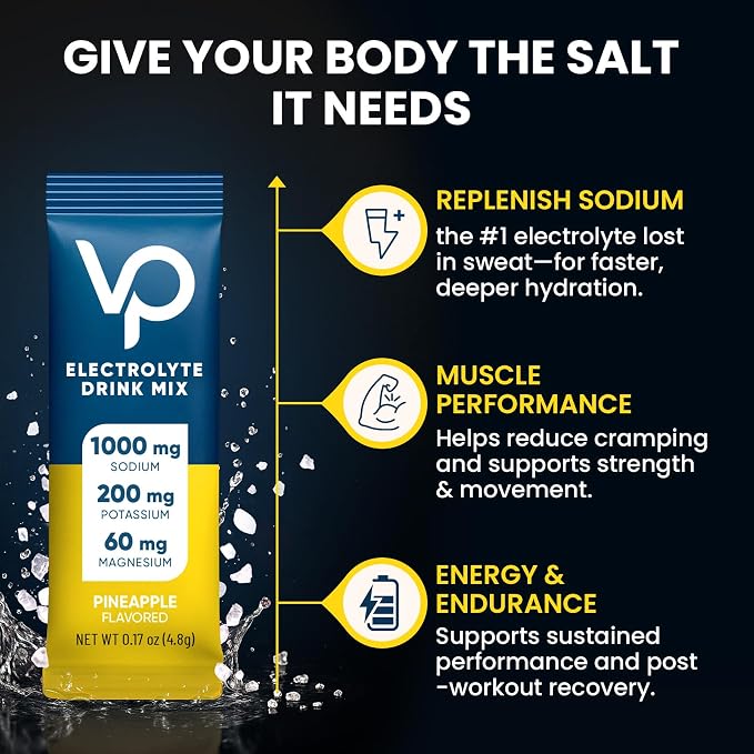 Venture Pal High Sodium Sugar Free Electrolytes Powder Packet, Zero Calories Hydration Packets with Vitamin, Sodium, Potassium & Magnesium, Electrolyte Drink Mix, Vegan, Keto Friendly, 30 Count