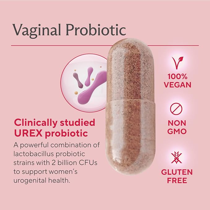 Premium Vaginal Probiotics for Women – Clinically Studied Lactobacillus Vaginal Probiotic with Prebiotic & Cranberry to Balance PH, Reduce Odor, Urinary Tract Support & Feminine Health – 60 Capsules